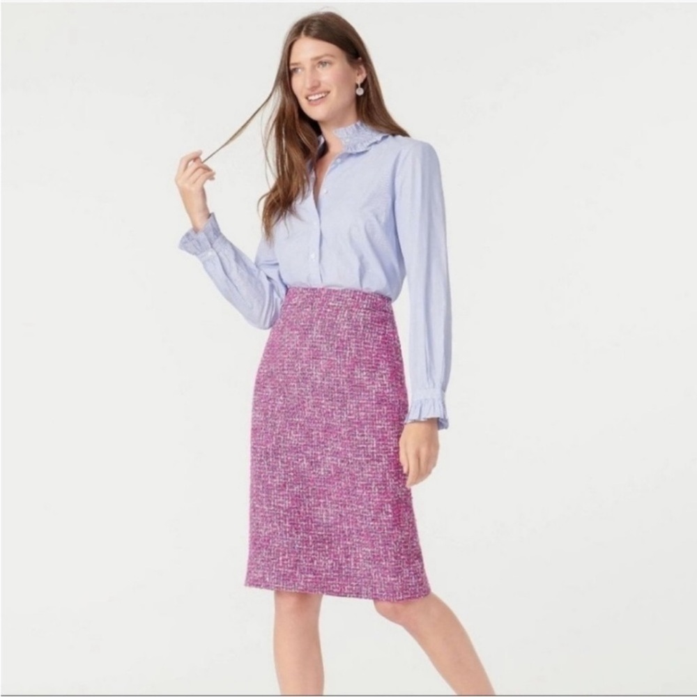Jcrew pink autumn tweed skirt